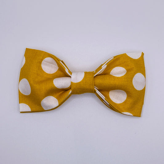 Mustard Polka Dots Bow Tie