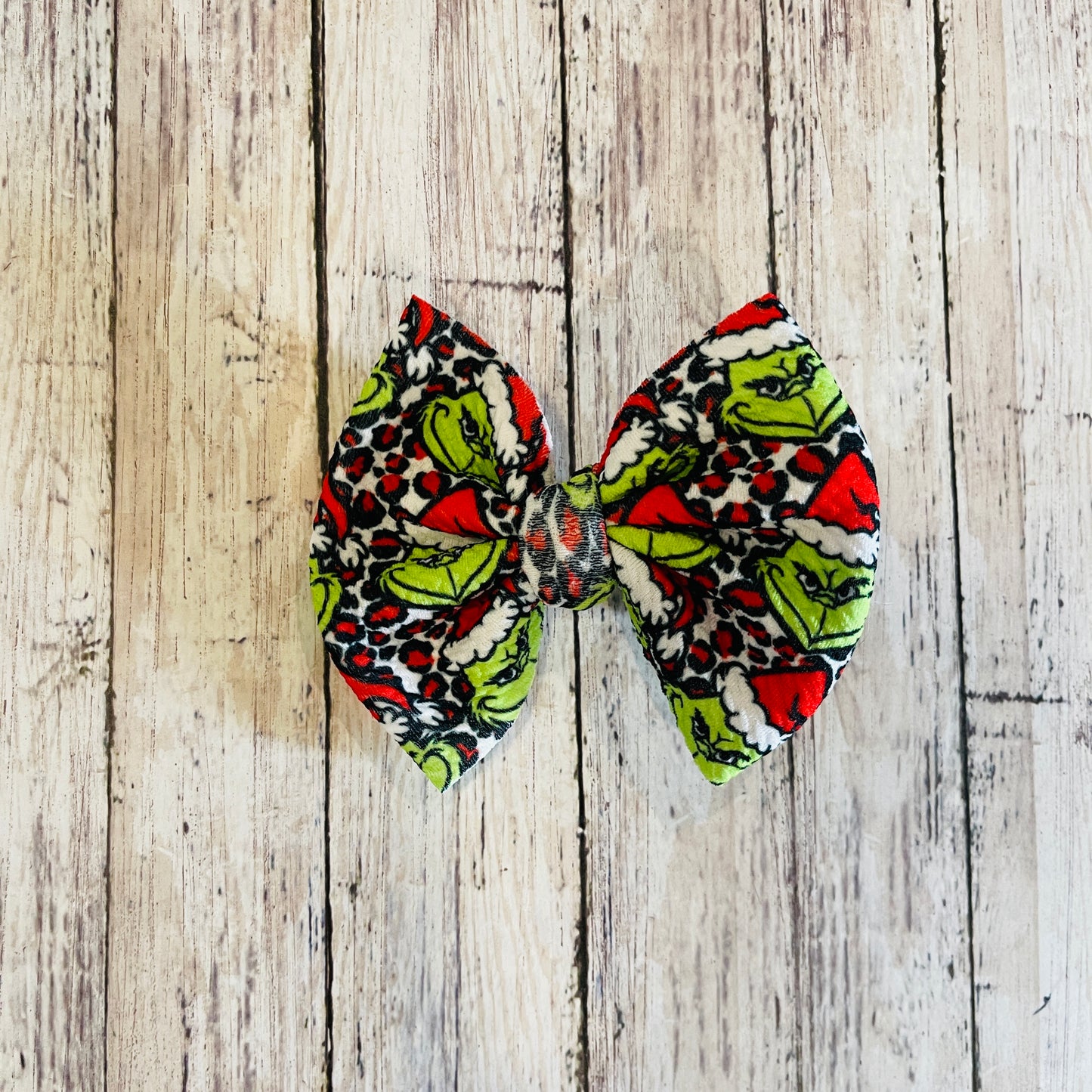 Baby Girl Bows - Grinch Red Leopard