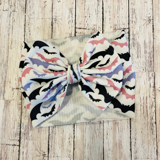 Baby Girl Bows - Purple & Pink Bats