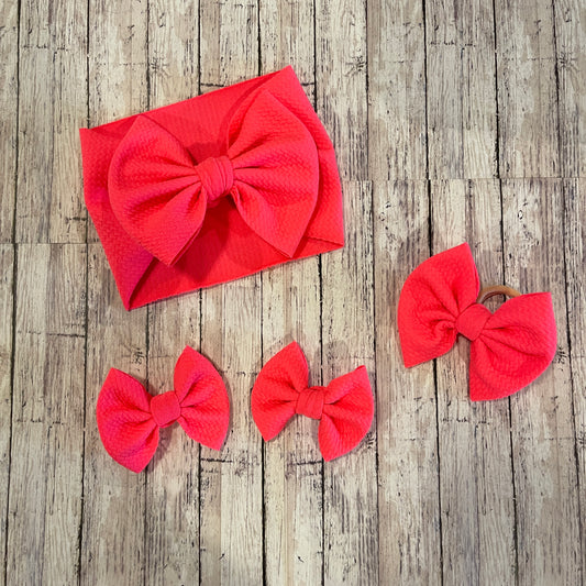 Baby Girl Bows - Neon Fuchsia