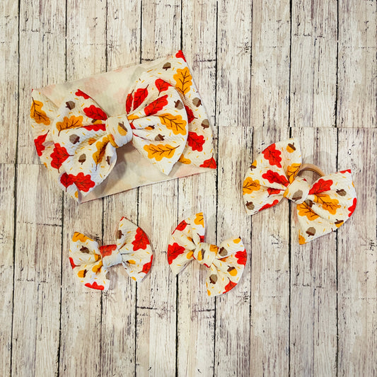 Baby Girl Bows - Fall Leaves