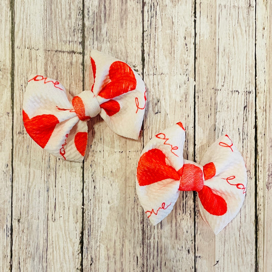 Baby Girl Bows - Love Hearts