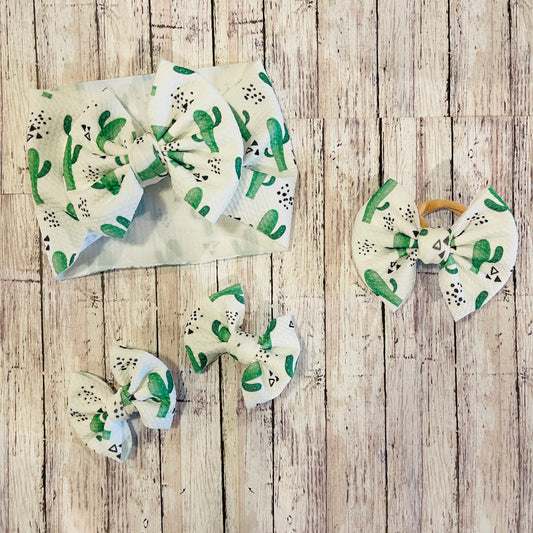 Baby Girl Bows - Cactus