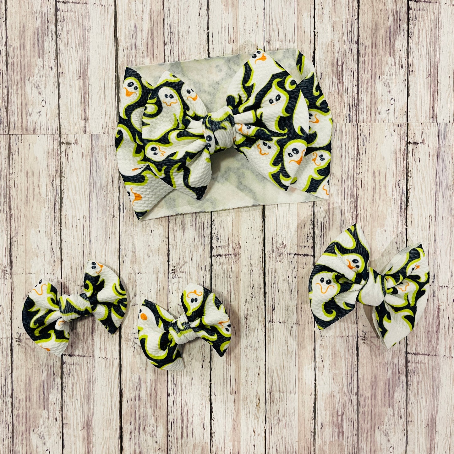 Baby Girl Bows - Halloween Ghosts