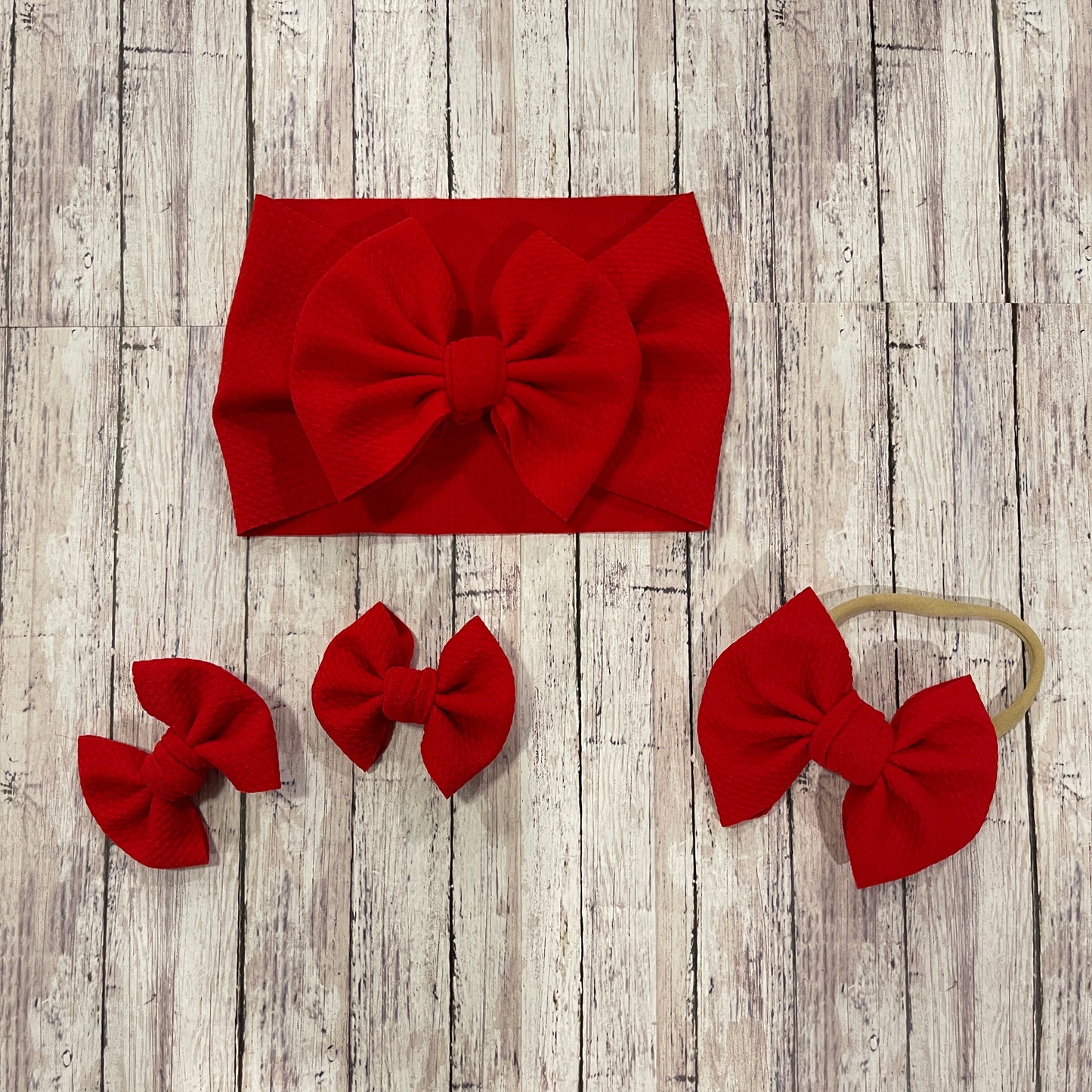 Baby Girl Bows - Red