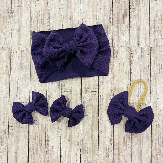 Baby Girl Bows - Purple