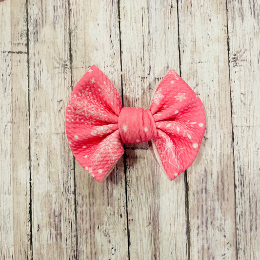 Baby Girl Bows - Pink Snowflake