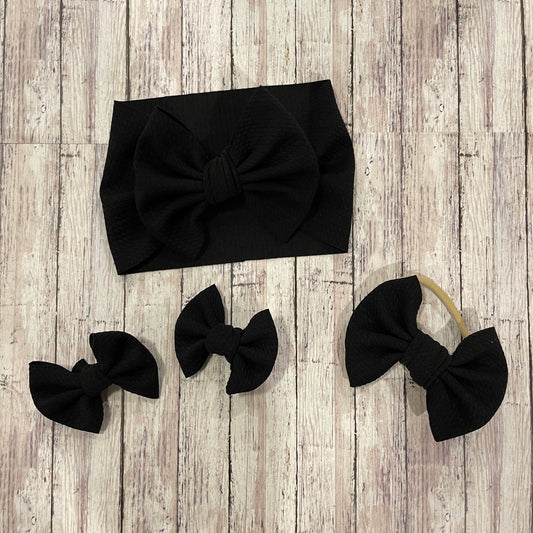 Baby Girl Bows - Black