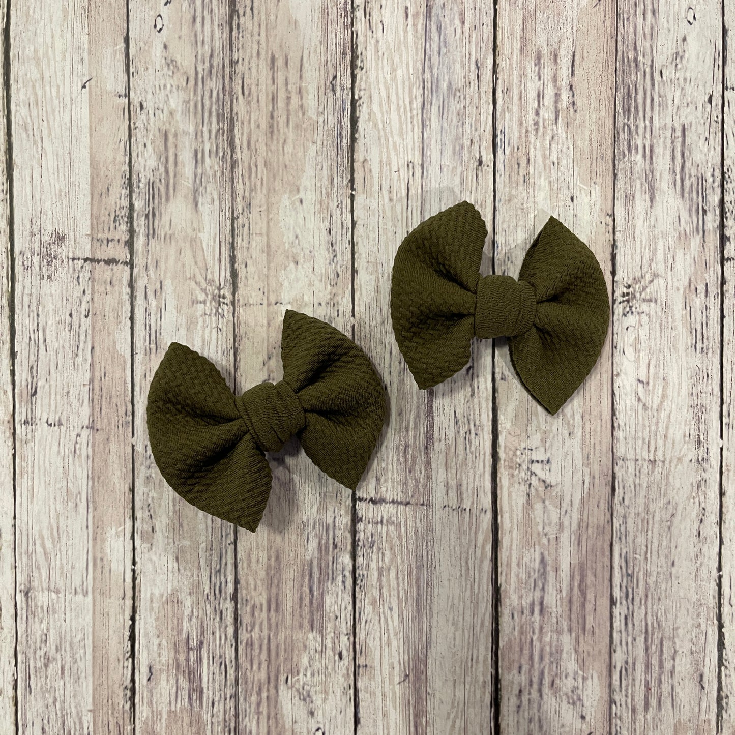 Baby Girl Bows - Olive