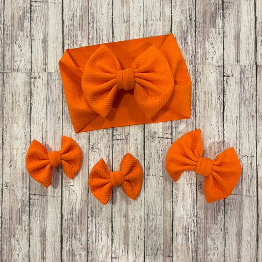 Baby Girl Bows - Orange