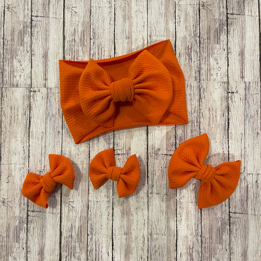 Baby Girl Bows - Orange