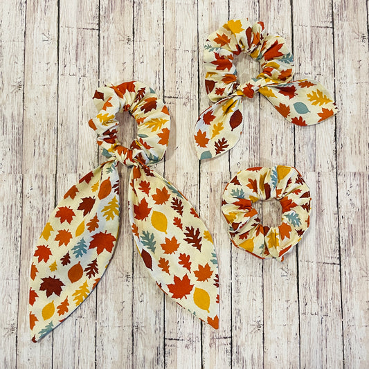 Fall Leaves Scrunchies