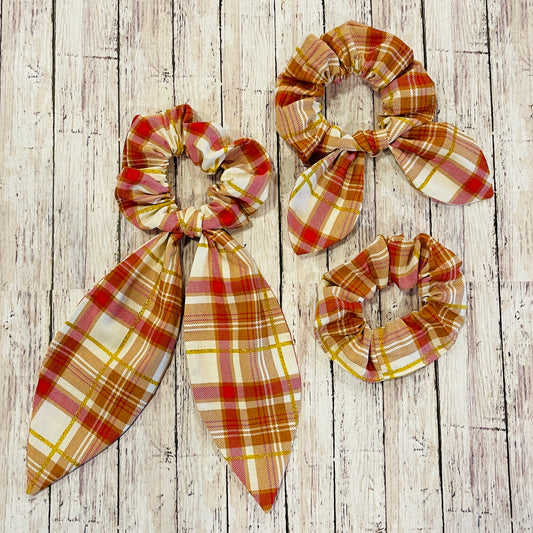 Fall Plaid Scrunchies