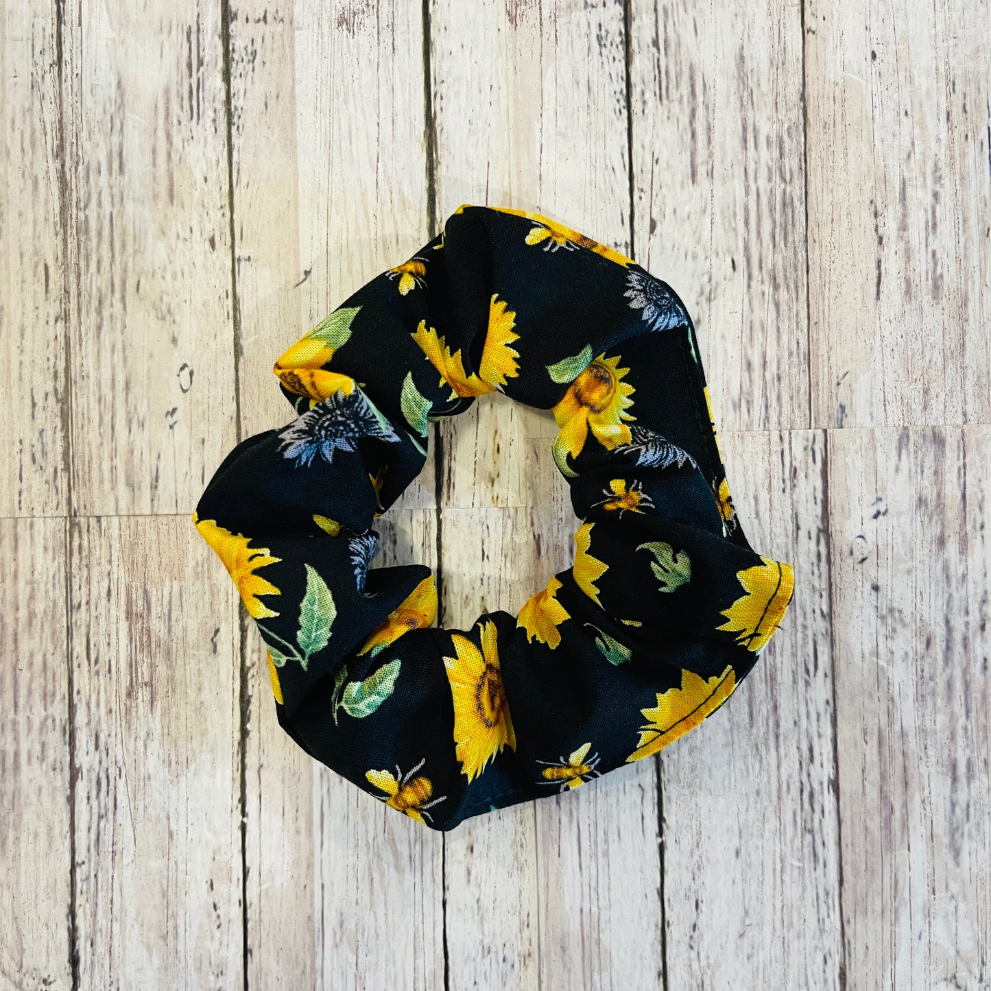Sunflower & Bees Scrunchies with Tails