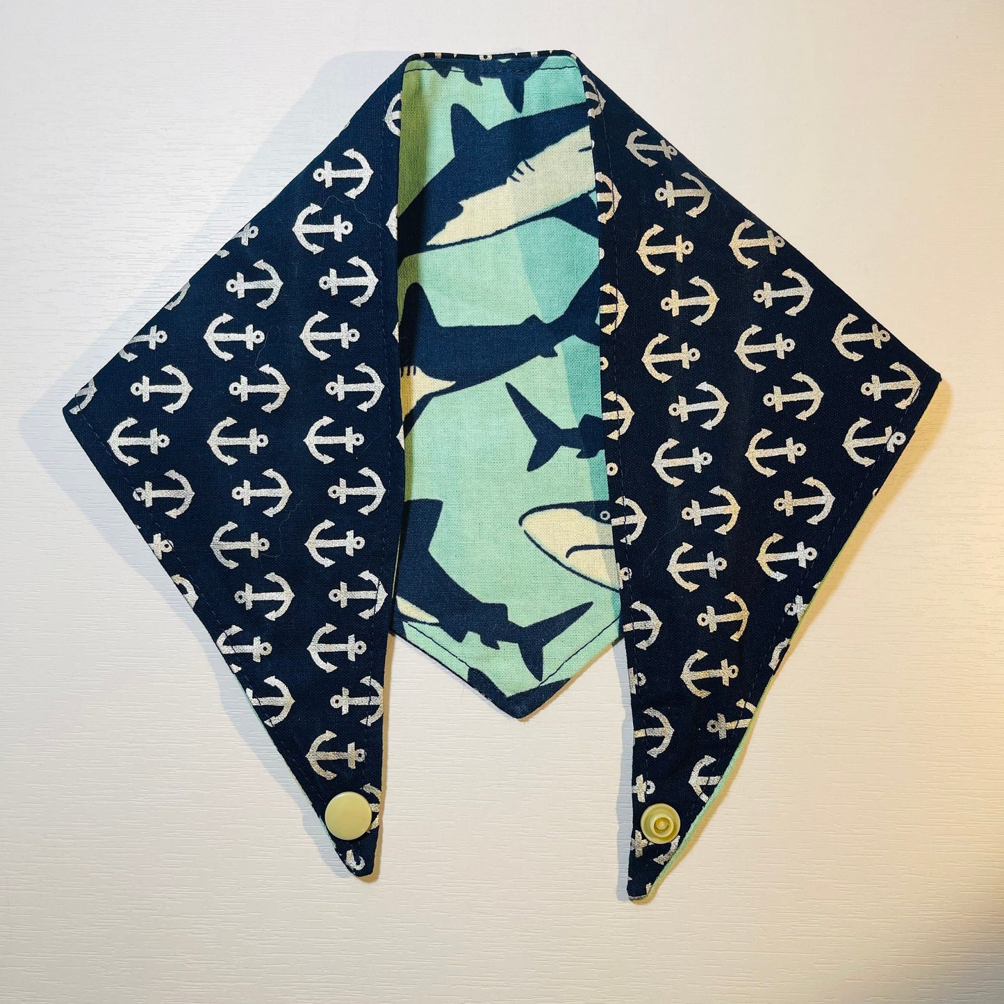 Shark Week Tie Bandana - Handmade Reversible Pet Bandana Made with Snaps