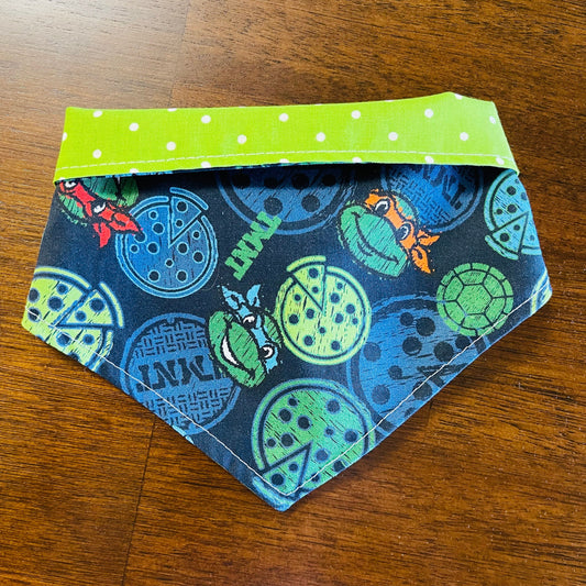 Teenage Mutant Ninja Turtle - Tie Bandana - Handmade Reversible Pet Bandana Made with Snaps