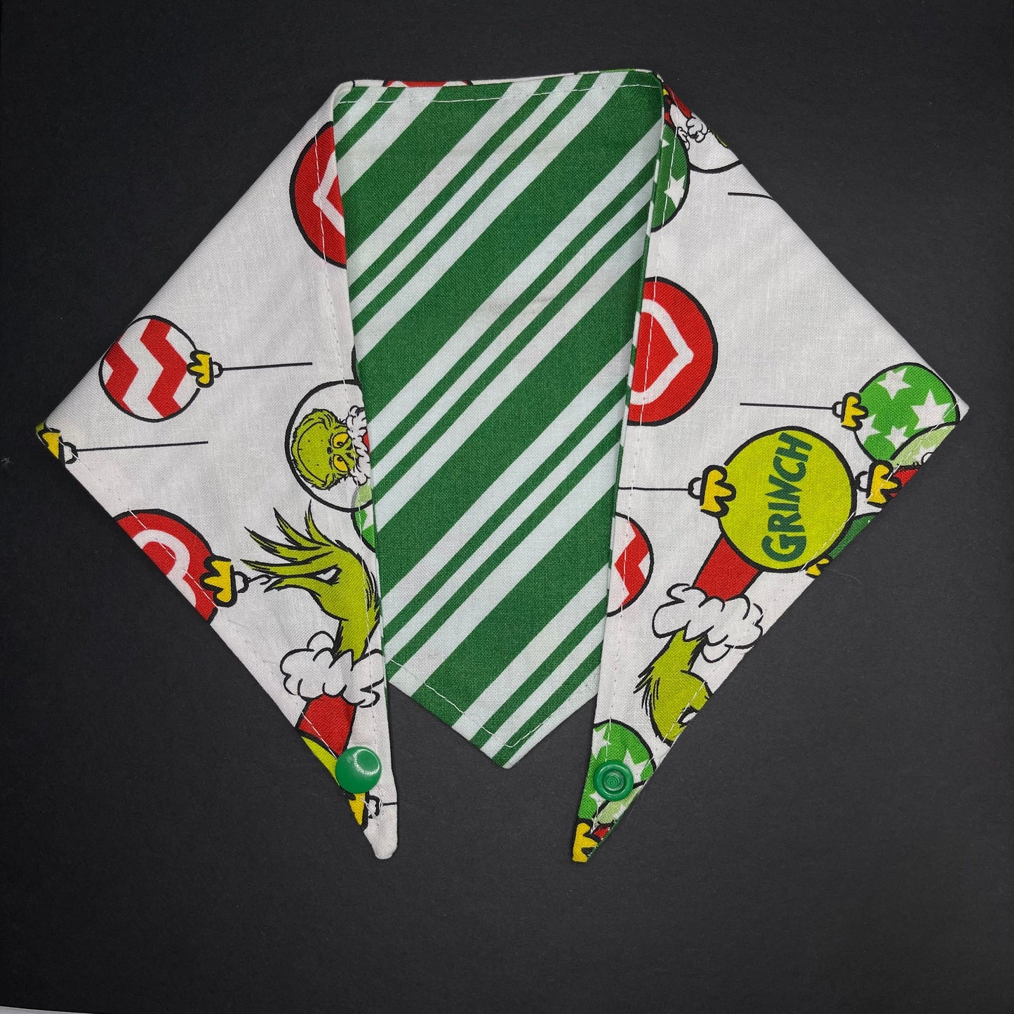 Grinch Christmas Tie & Snap Bandana