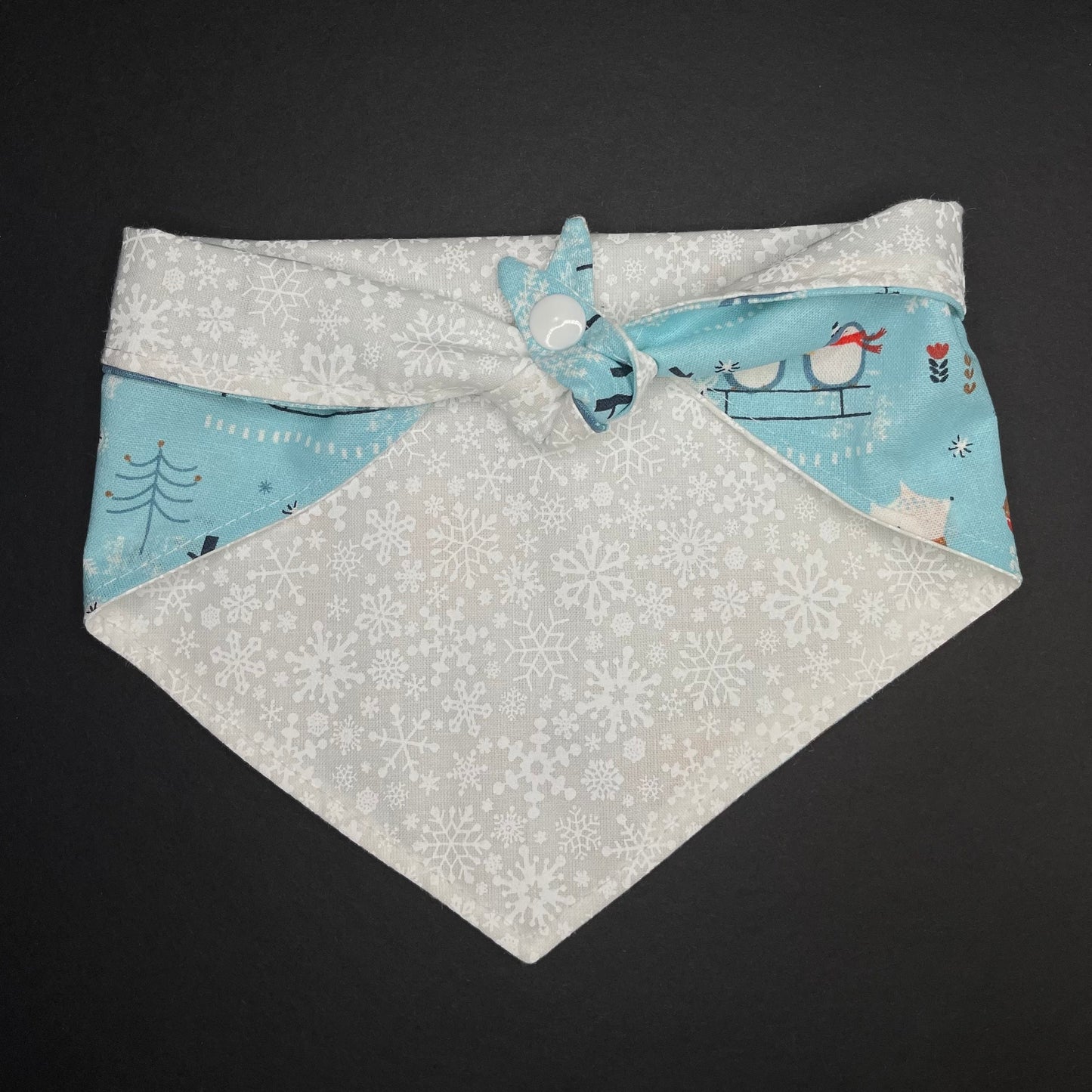 Snowy Woodland Animals Tie & Snap Bandana