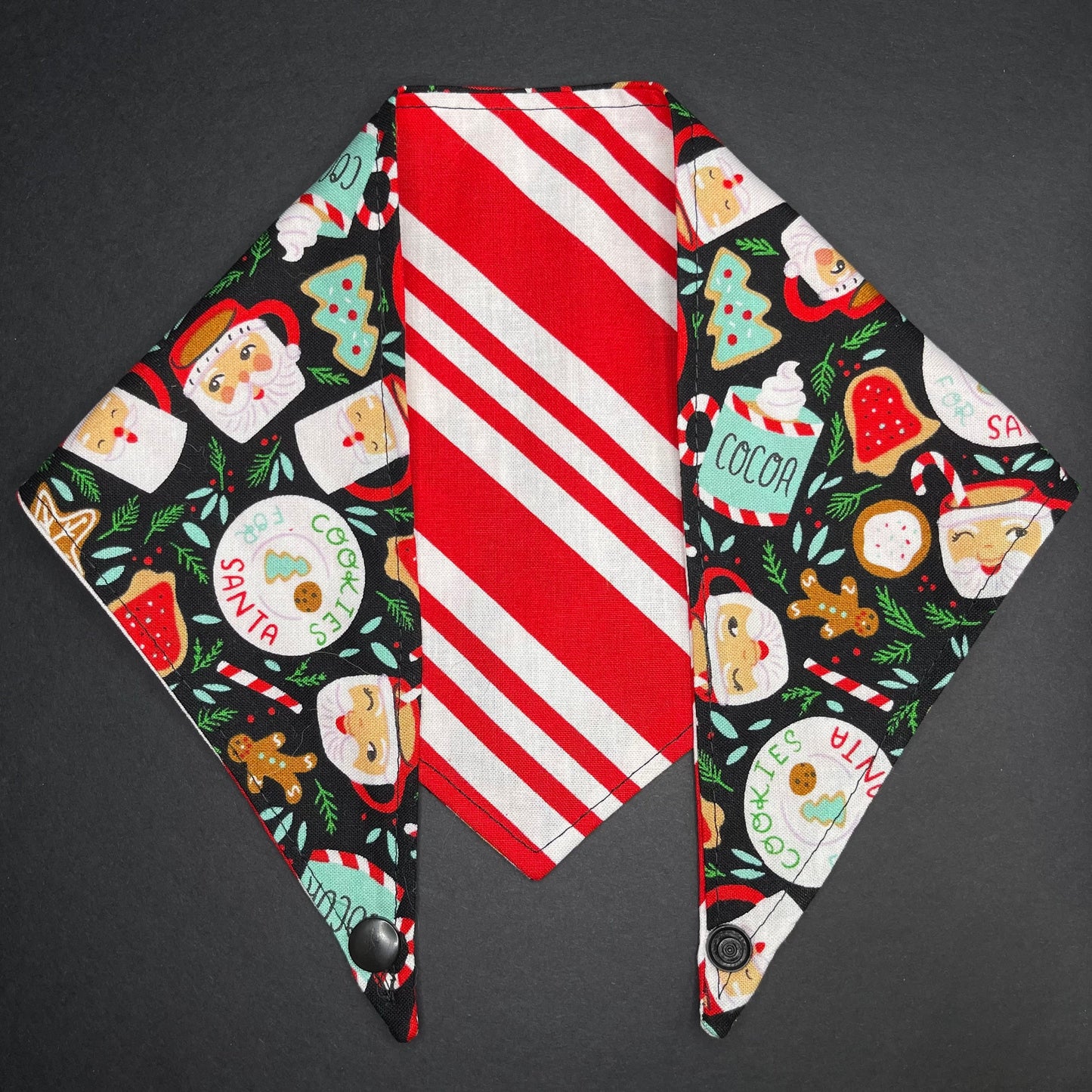 Santa Cookies Tie & Snap Bandana